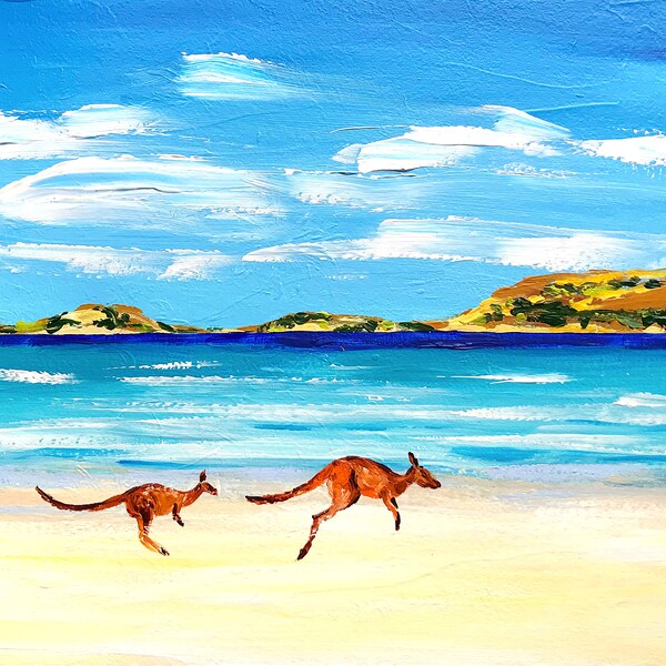 Kangaroo Painting Etsy