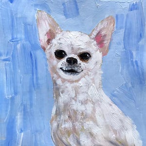 Chihuahua original painting by Irina Redine, Chi Dog framed and ready to hang one of a kind wall art, gift idea