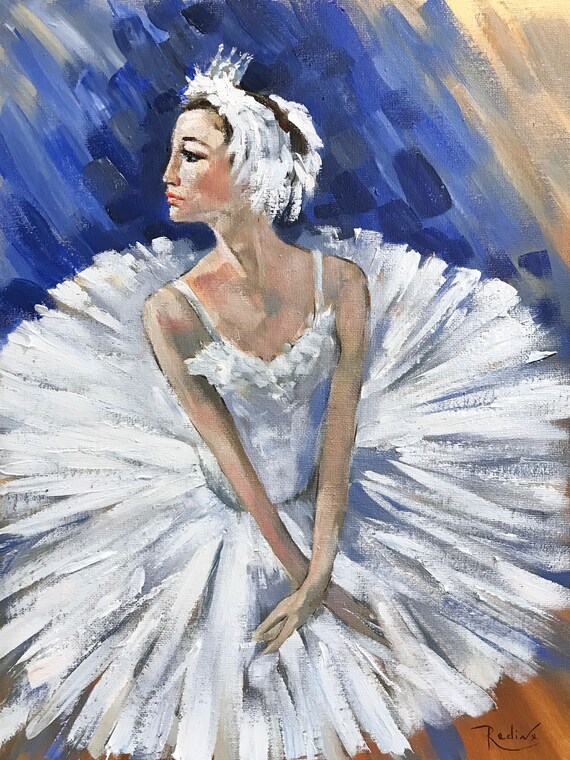 Ballerina Original One of a Kind Painting by Irina Redine Swan Lake Ballet Dancer Framed and Ready to Hang Art Etsy UK