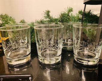 Engraved Bismillah Glass Set, Islamic Drinkware (8oz)