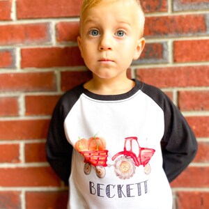 Pumpkin Tractor Shirt | Pumpkin Patch Shirt | Boy Pumpkin Patch Shirt | Personalized Pumpkin Shirt | Personalized Pumpkin Patch Shirt
