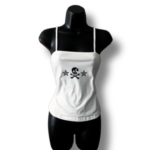 Skull & Crossbones Cami-y2k mall goth edgy trendy 90's grunge gothic fashion alt