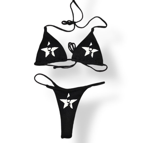 Skull & Star Mall Goth y2K Bikini Swimsuit Set