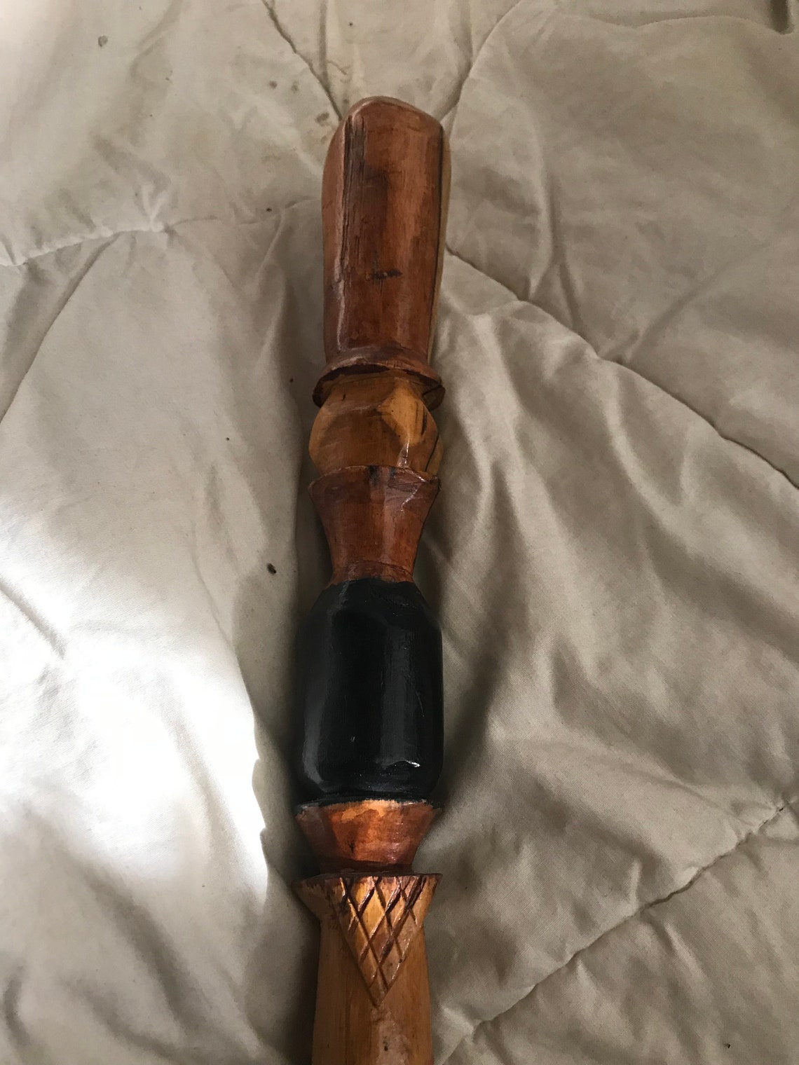 Vintage Handmade Handcarved Walking Cane Etsy