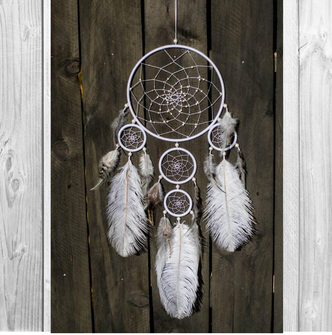 Dreamcatcher large Dream catcher white indian talisman Etsy