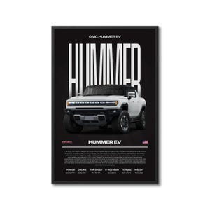 GMC Hummer EV Automotive Print, Automotive Print, Automotive Poster, Car Art, Garage Wall Art, Automotive Wall Art