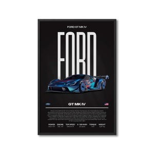 Ford GT Mk4 Automotive Print, Automotive Print, Automotive Poster, Car Art, Garage Wall Art, Automotive Wall Art