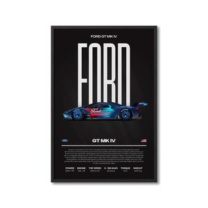 Ford GT Mk4 Automotive Print, Automotive Print, Automotive Poster, Car Art, Garage Wall Art, Automotive Wall Art