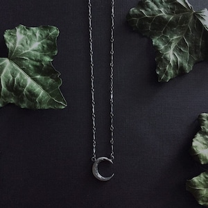 Petite Crone Moon | Baba Yaga Collection | Czarownica, Witchy Jewelry, Baba Yaga, Sterling Silver, Slavic, Folklore, Moon Jewelry