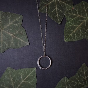 The Circle You Cast | Czarownica, Witch, Feline Jewelry, Rib Bone, Sterling Silver, Witchy Jewelry, Ethically Sourced, Goth Jewelry