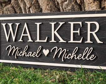 Last Name Established Sign | Gift for Couples | Personalized Wedding Gift Anniversary Gift | Bridal Shower Gift | Engagement Gifts Wood Sign