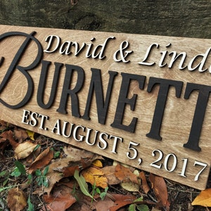 Custom Wood Sign Personalized Wedding Gift Family Name Sign Personalized Wooden Sign Last Name Established Anniversary Gift Sign Couple Gift