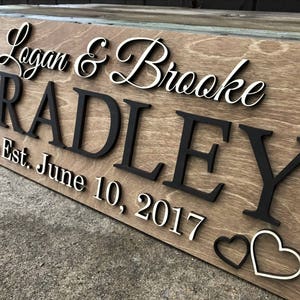 Personalized Wedding Gift Last Name Established Sign Family Name Sign Wooden Sign Custom Wood Sign Anniversary Couple Gift Personalized Sign