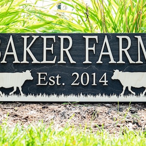 Ranch Decor Personalized Farm Sign Farmhouse Wall Decor Wooden Cow Sign Farmhouse Sign Farmer Gifts Cattle Sign Wood Ranch Sign 画像 1