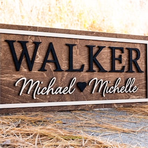 Personalized Wedding Gift Last Name Established Sign Anniversary Gift | Bridal Shower Gift | Engagement Gifts | Gift for Couples | Wood Sign
