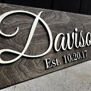 Custom Wood Sign Personalized Wedding Gift Last Name Established Sign Family Name Sign Anniversary Gift Wooden Sign Wedding Sign Couple Gift