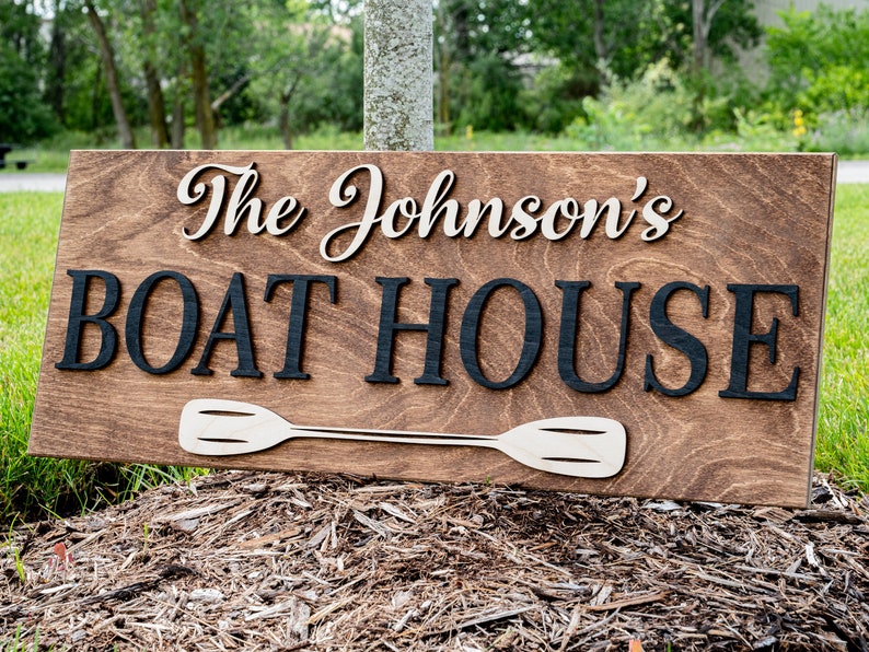 Lake House Decor Nautical Decor Boat Decor Lake House Wall Art 3D Wood Sign Lake Gifts Beach Decor Personalized Lake House Sign imagem 5