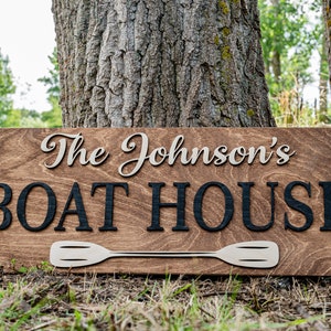 Lake House Decor Nautical Decor Boat Decor Lake House Wall Art 3D Wood Sign Lake Gifts Beach Decor Personalized Lake House Sign imagem 6