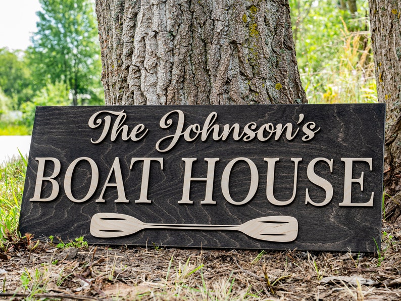 Lake House Decor Nautical Decor Boat Decor Lake House Wall Art 3D Wood Sign Lake Gifts Beach Decor Personalized Lake House Sign imagem 2