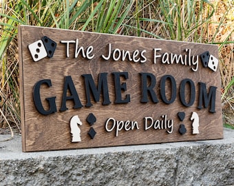 Custom Game Night Gift | Personalized Family Game Night Wood Sign | Family Fun Gift | Game Room Home Decor | Anniversary Gift for Couples