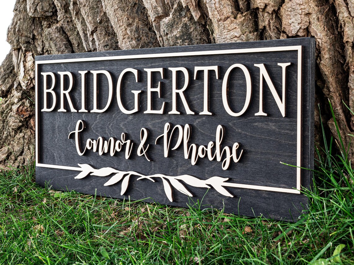 Floral Last Name Sign | Custom Wood Established Sign | Personalized ...