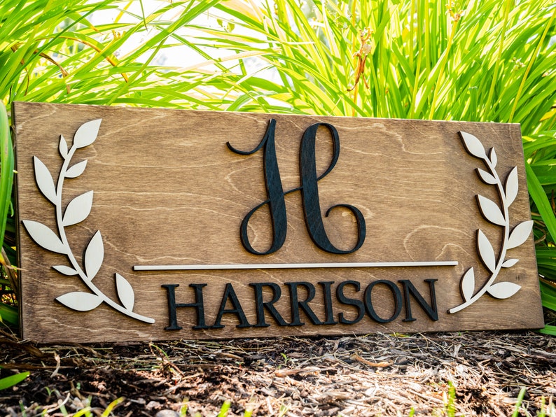 Welcome Sign Wedding Sign Wood Wall Art Wood Wall Decor Last Name Sign Housewarming Gift Entryway Sign Bridal Shower Sign BROWN