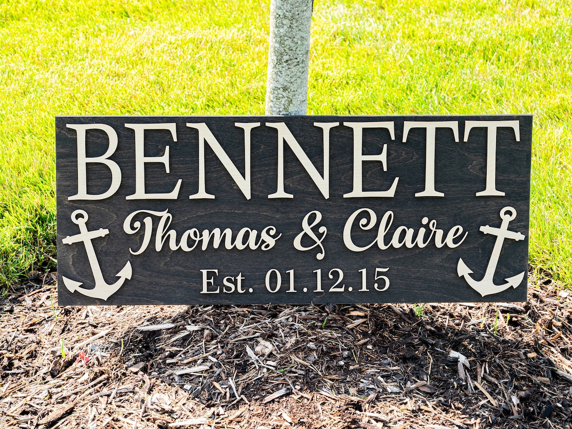 Custom Nautical Decor Nautical Wall Decor Anchor Sign US Navy Etsy