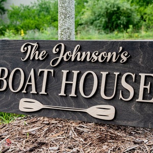 Lake House Decor Nautical Decor Boat Decor Lake House Wall Art 3D Wood Sign Lake Gifts Beach Decor Personalized Lake House Sign imagem 3