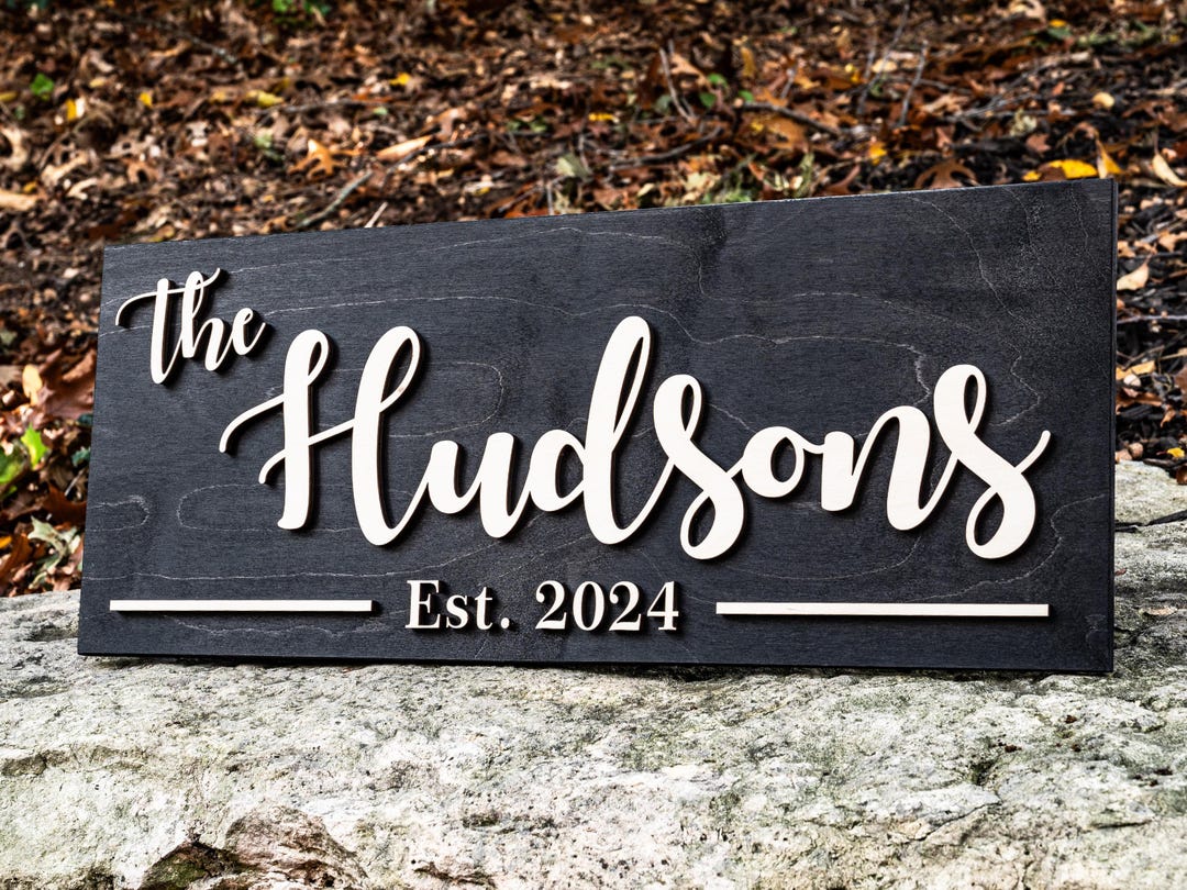 Personalized Wood Established Sign | Custom Family Last Name Sign, Wood ...