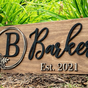 Personalized Wedding Gift Last Name Established Sign Family Name Sign Custom Wood Sign Wooden Anniversary Gift Couple Gift Personalized Sign image 7