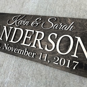 Personalized Wedding Gift Last Name Established Sign Family Name Sign 3D Wooden Sign Custom Wood Sign Anniversary Rustic Home Decor Wall Art image 3