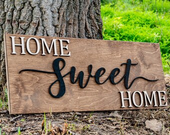 Home Sweet Home Sign | Housewarming Gift | Welcome Sign | Entryway Sign | New Home Gift | First Home Gift | Wooden Home Decor