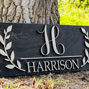 Welcome Sign Wedding Sign Wood Wall Art Wood Wall Decor Last Name Sign Housewarming Gift Entryway Sign Bridal Shower Sign DARK BROWN