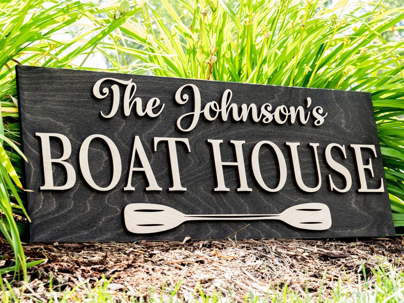 Lake House Decor Nautical Decor Boat Decor Lake House Wall Art 3D Wood Sign Lake Gifts Beach Decor Personalized Lake House Sign imagem 4