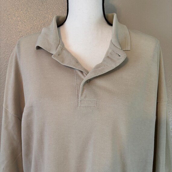 Basic Classic Beige Mens XL Pique Weave Cotton Bl… - image 3