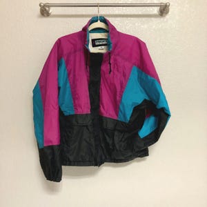 Super 90s Purple and Black Windbreaker Jacket - Size Unisex Medium - Pacific Trail