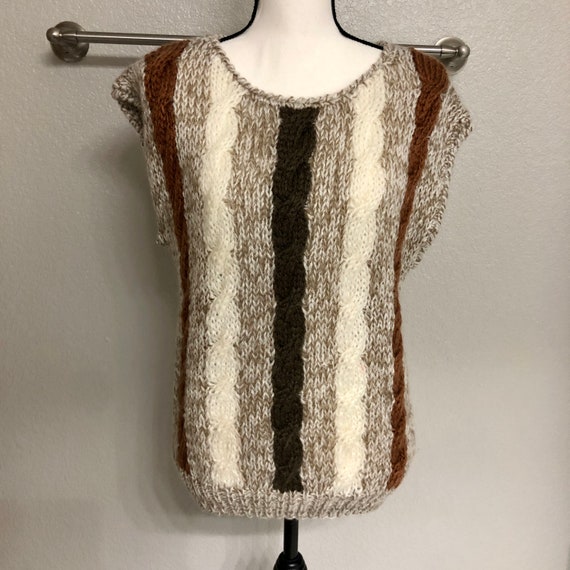 Oversize Early 2000s Oatmeal and Browns Knit Swea… - image 3