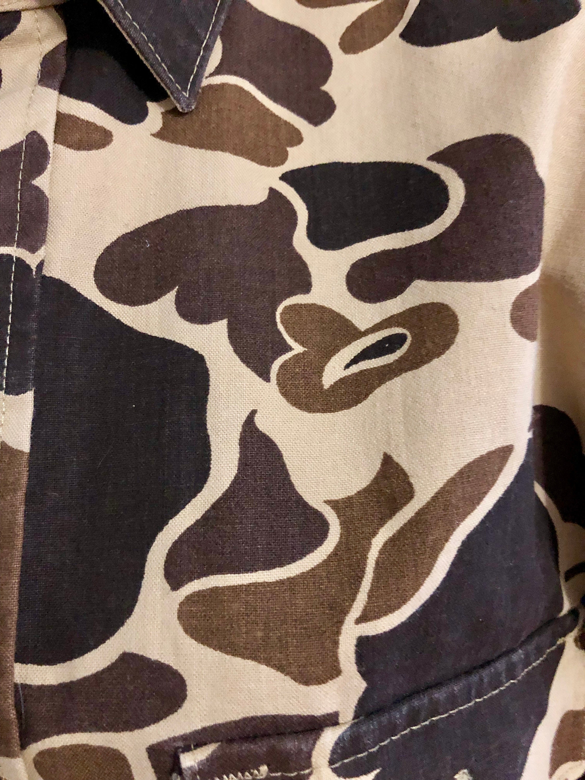 Vintage Brown Abstract Camouflage Button Down Long Sleeve | Etsy