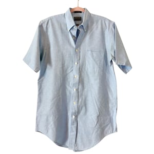 Windsor Shirt Co. Oxford Dress Shirt Short Sleeve Button Down Light Blue 16 1/2