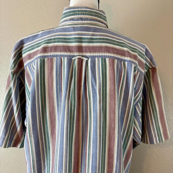 Basic Equipment Striped Button Up Short Sleeve Ca… - image 8