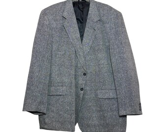 Bert Pulitzer-blazer heren 50 l grijze jaren 80 zijde visgraat Collectors Edition Sport