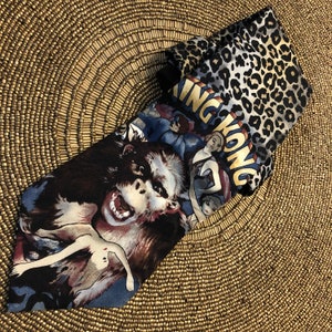 Awesome Vintage 90s King Kong (Old Movie) Necktie - American Film Classics - 100% Silk - Made in USA