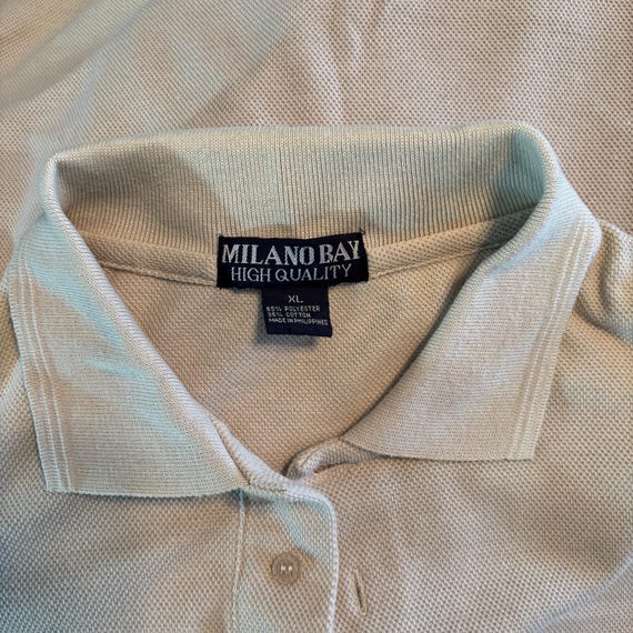 Basic Classic Beige Mens XL Pique Weave Cotton Bl… - image 10