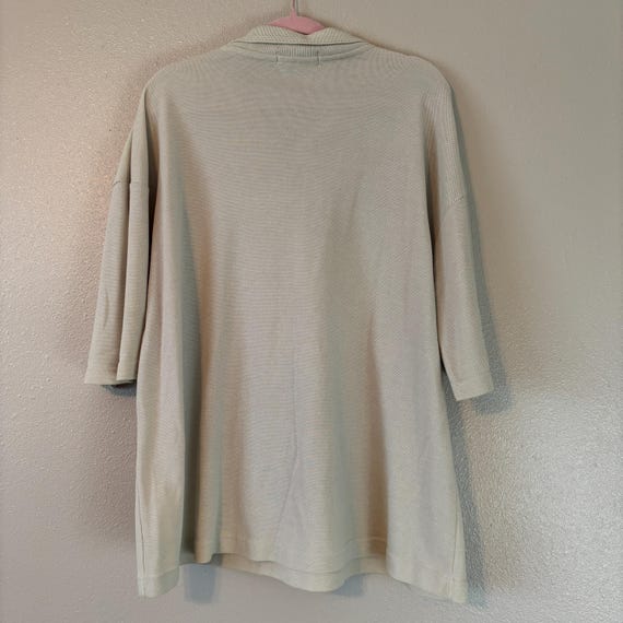 Basic Classic Beige Mens XL Pique Weave Cotton Bl… - image 2