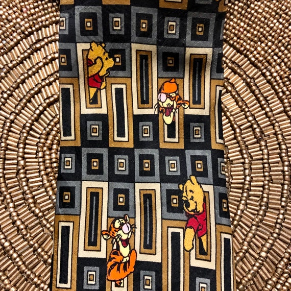 Playful Vintage 90s Pooh and Tigger Polyester Neck