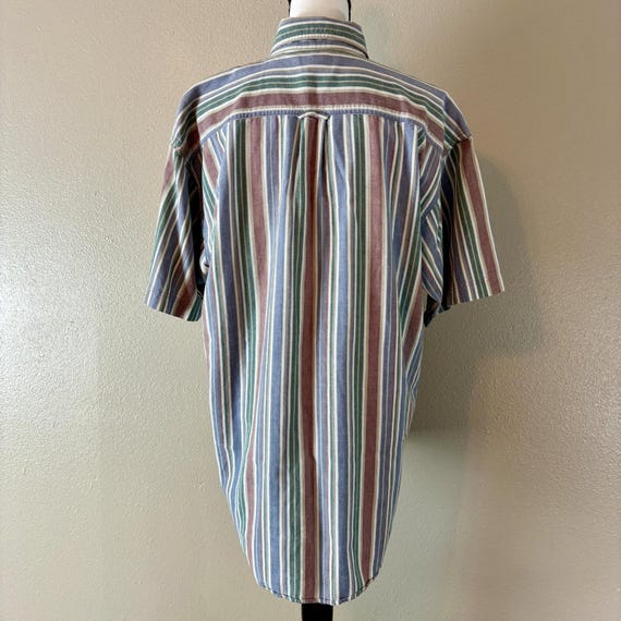 Basic Equipment Striped Button Up Short Sleeve Ca… - image 7
