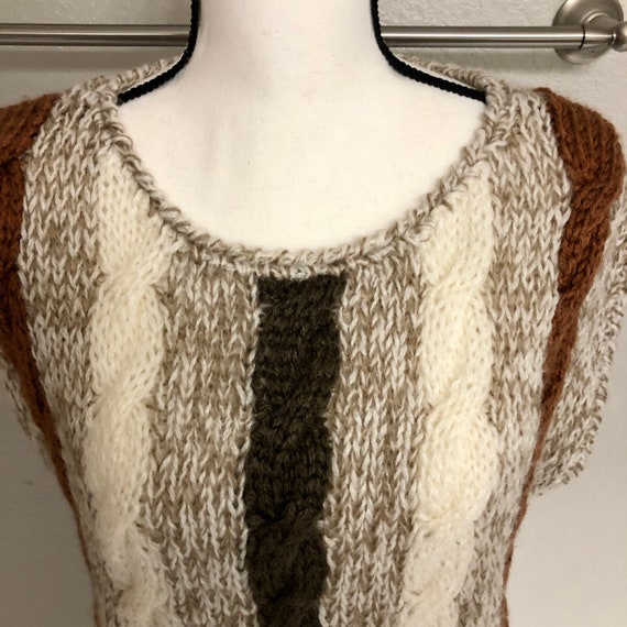 Oversize Early 2000s Oatmeal and Browns Knit Swea… - image 4