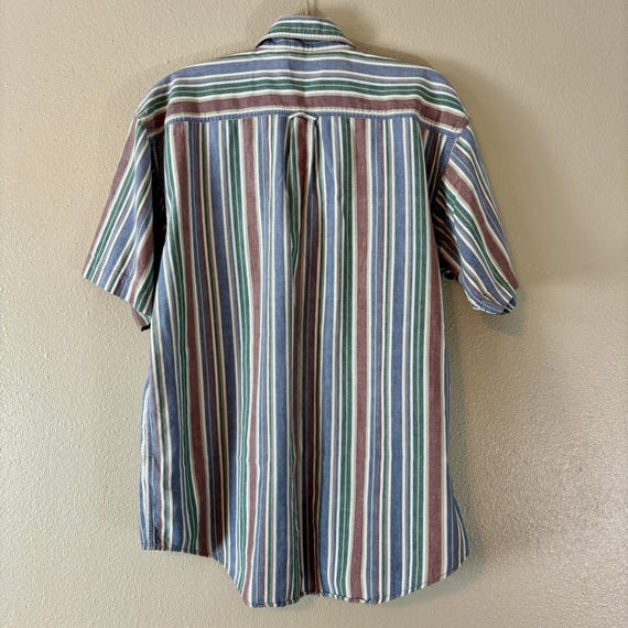 Basic Equipment Striped Button Up Short Sleeve Ca… - image 3