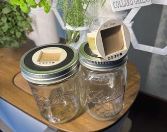 Kratky Style Mason Jar yCube Hydroponic Lids Compatible with Gardyn Pods in Regular or Wide Mouth Sizes