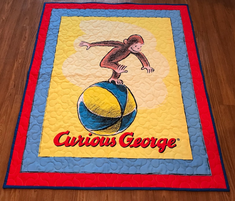 Curious George Quilt Panel